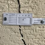 pose d'une jauge fissure mur par l'expert en fissures