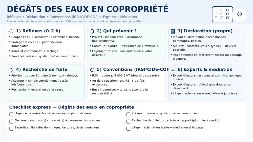dégâts des eaux en copropriété, mode d'emploi